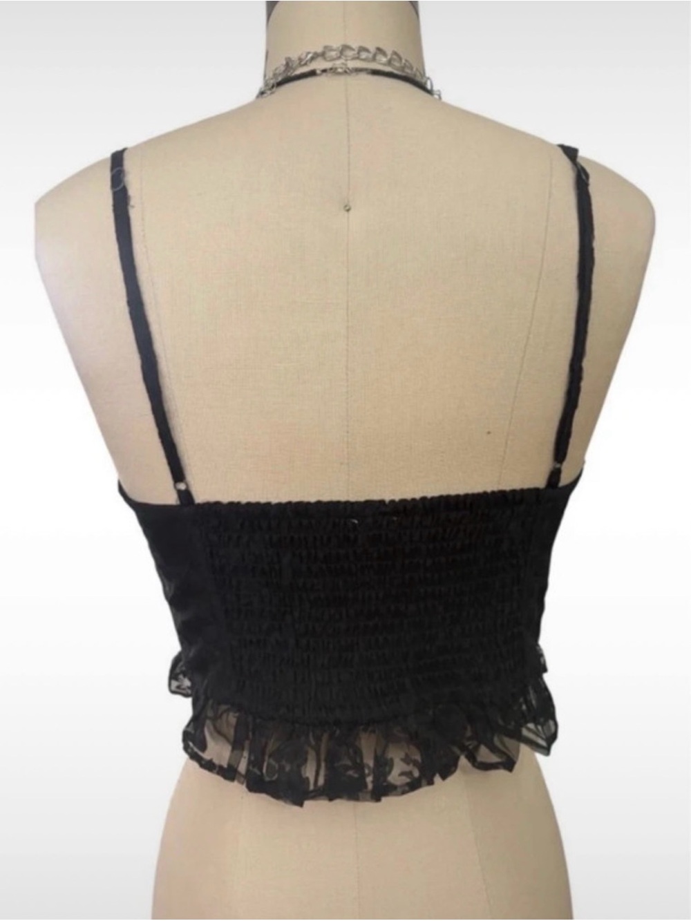 Free People Black Bustier Corset Cami Top Size Small - Picture 3 of 7